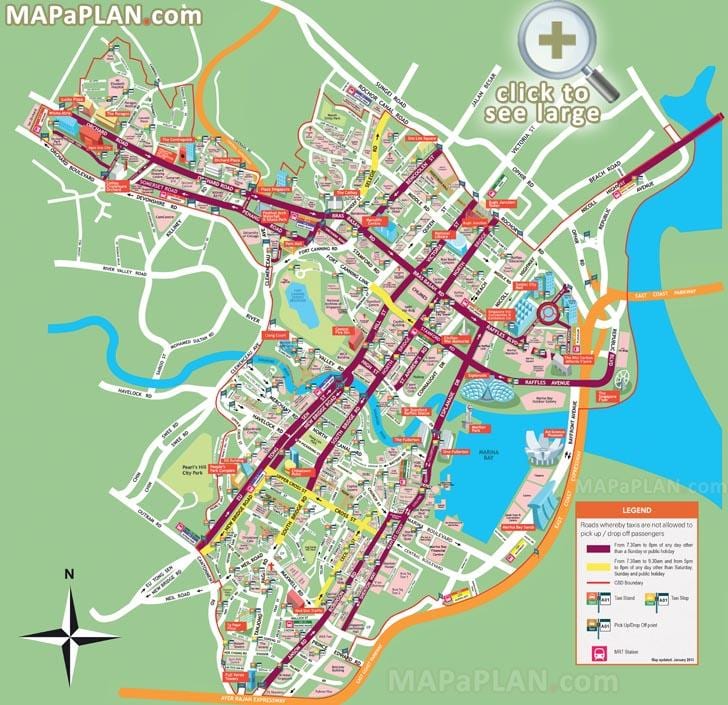 سنگاپور نقاط توریستی نقشه