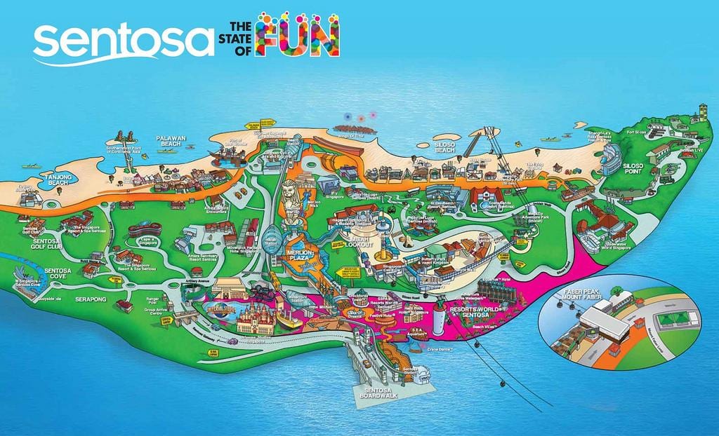 نقشه از جزیره sentosa