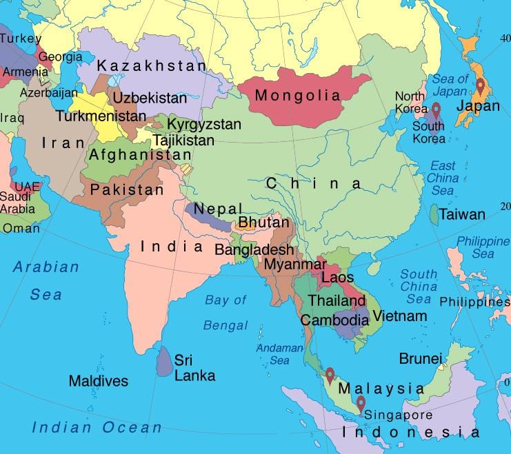 سنگاپور آسیا نقشه