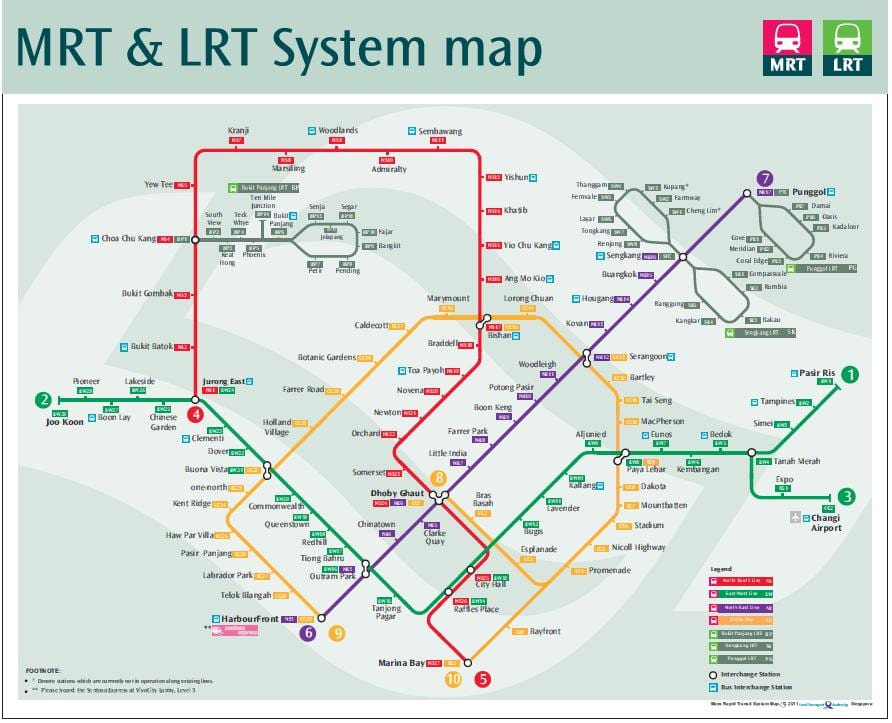 lrt نقشه مسیر سنگاپور