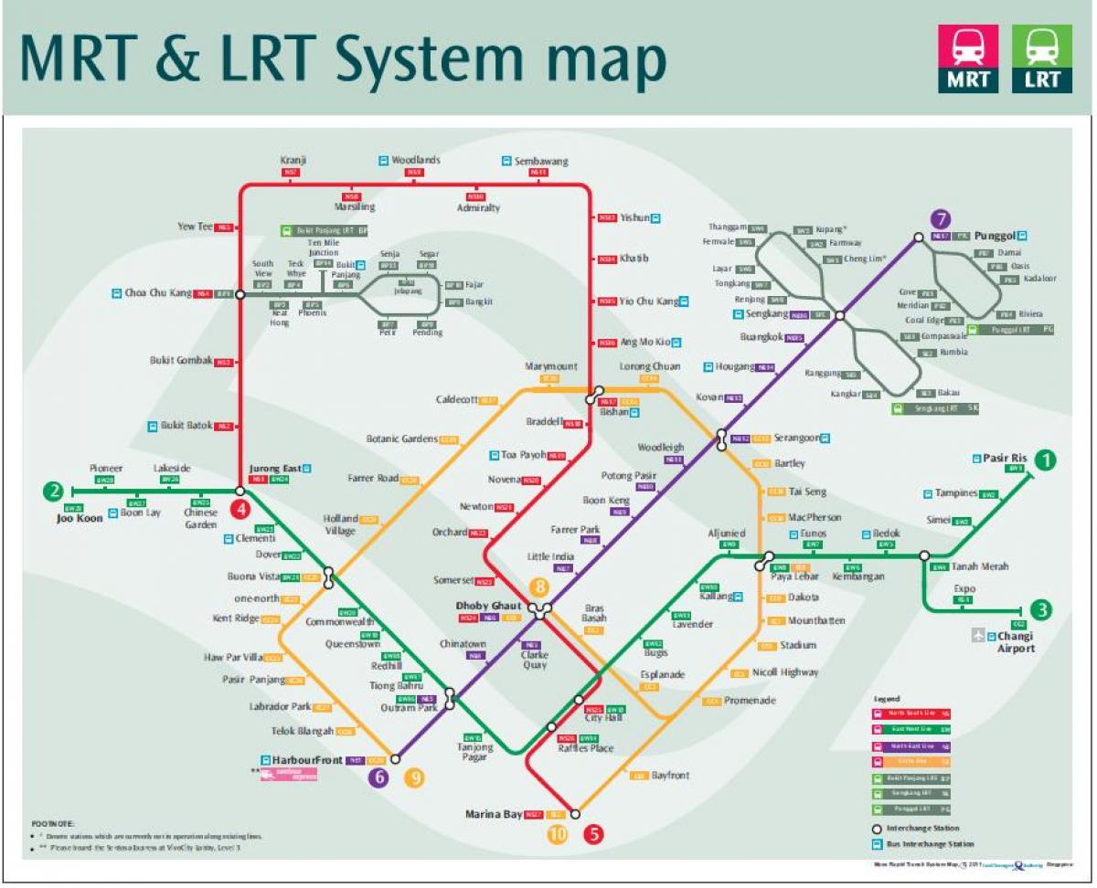 lrt نقشه مسیر سنگاپور