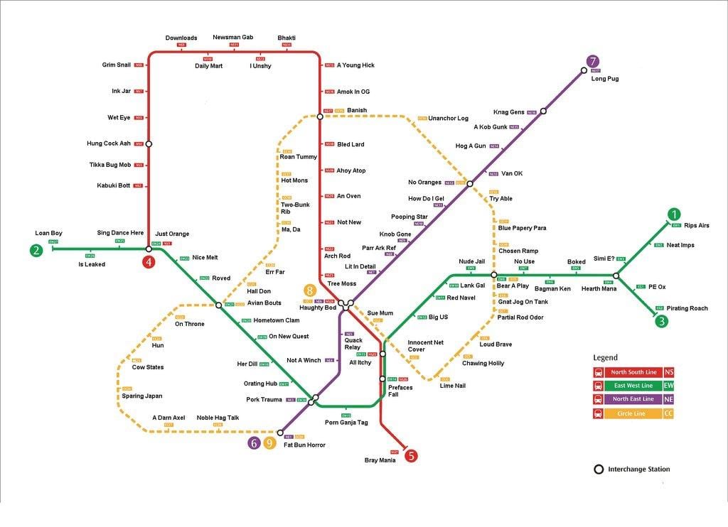 سنگاپور ایستگاه mrt map