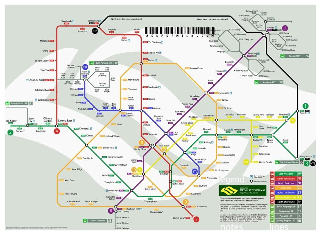 Singapore mrt خط نقشه