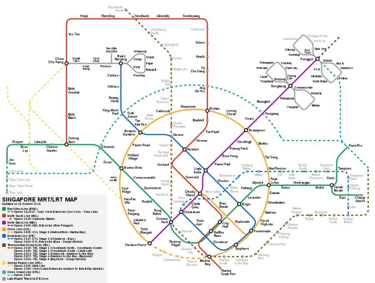 Singapore mrt سیستم نقشه