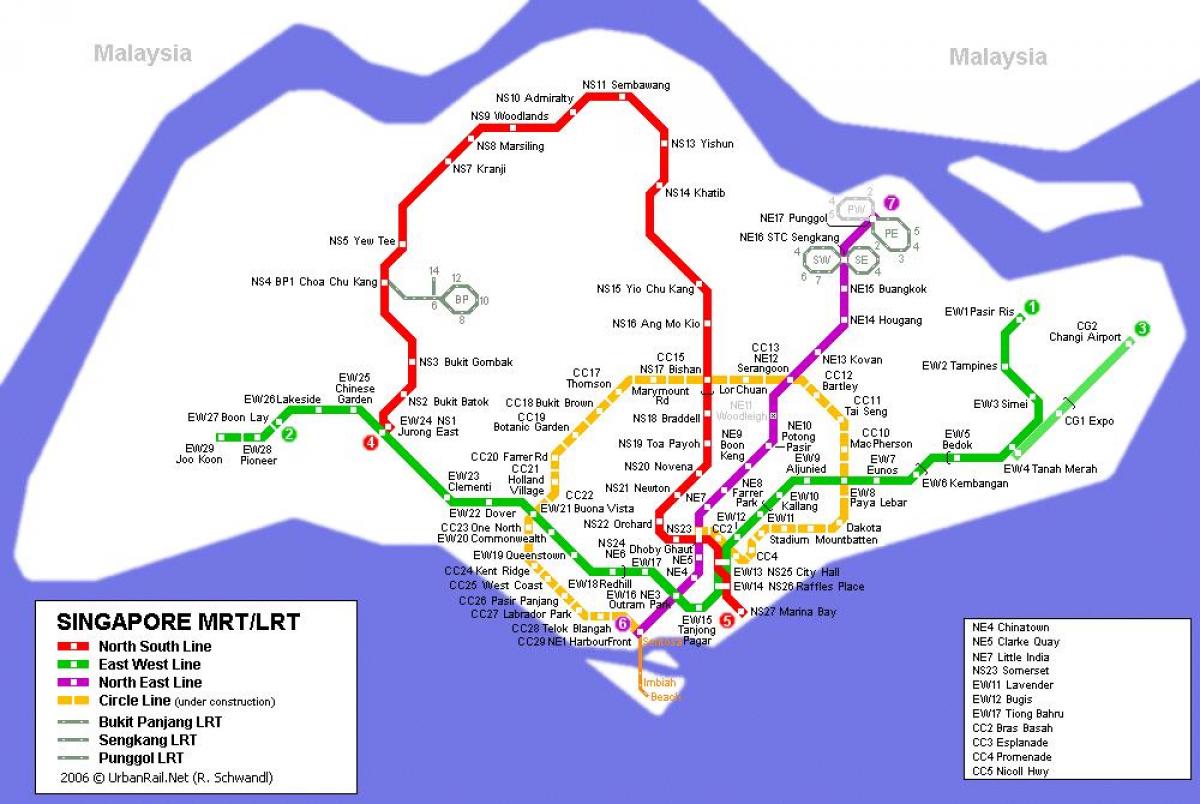 mrt station, Singapore map
