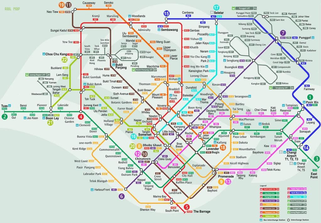 smrt سنگاپور نقشه