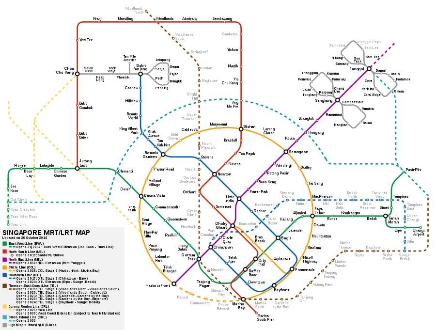 سنگاپور smrt نقشه
