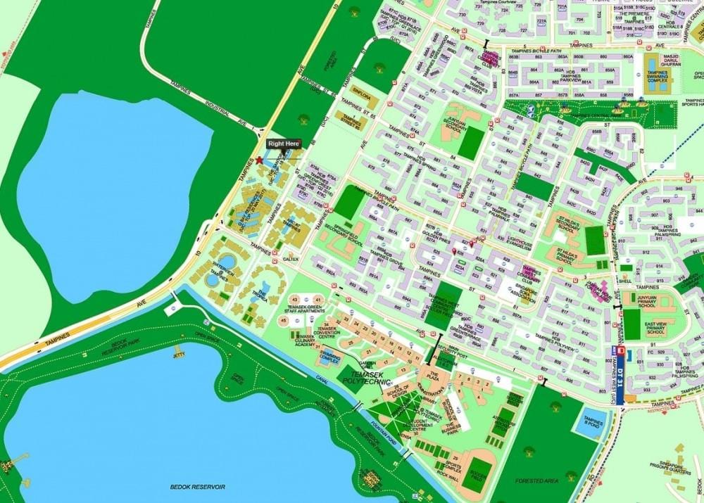 نقشه tampines سنگاپور