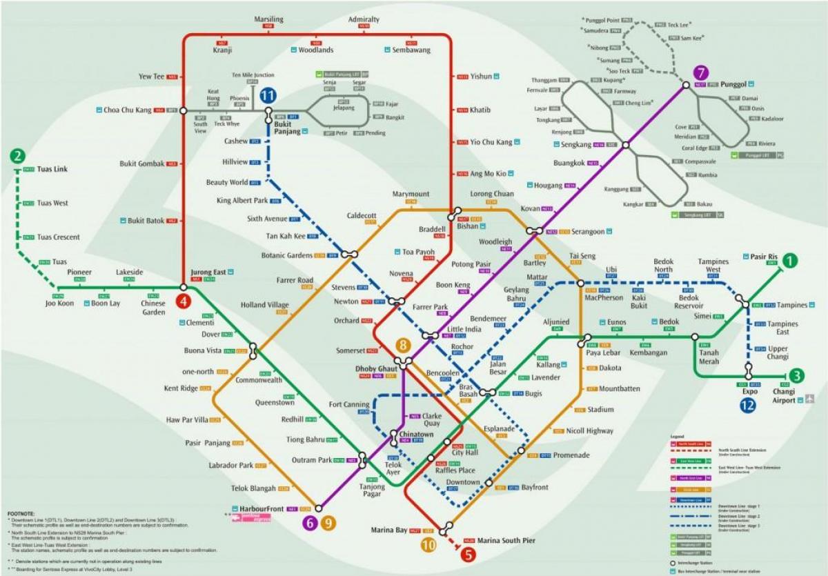 نقشه ایستگاه mrt سنگاپور