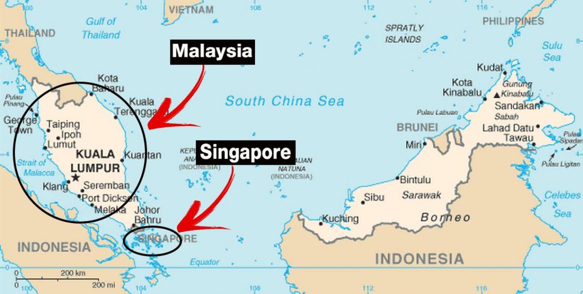 سنگاپور نقشه جهان