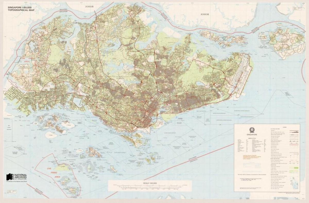 نقشه توپوگرافی سنگاپور