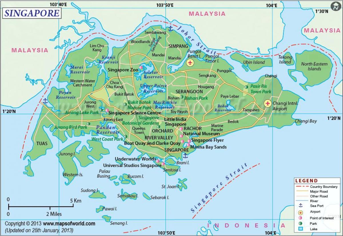 سنگاپور محل بر روی نقشه