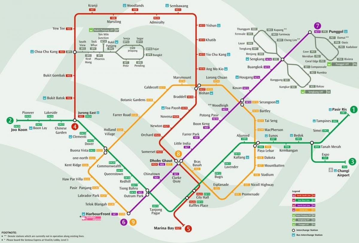 mrt سیستم نقشه سنگاپور