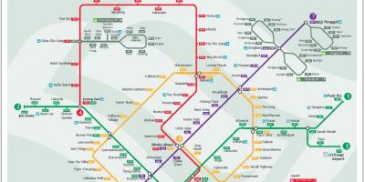Lrt نقشه مسیر سنگاپور